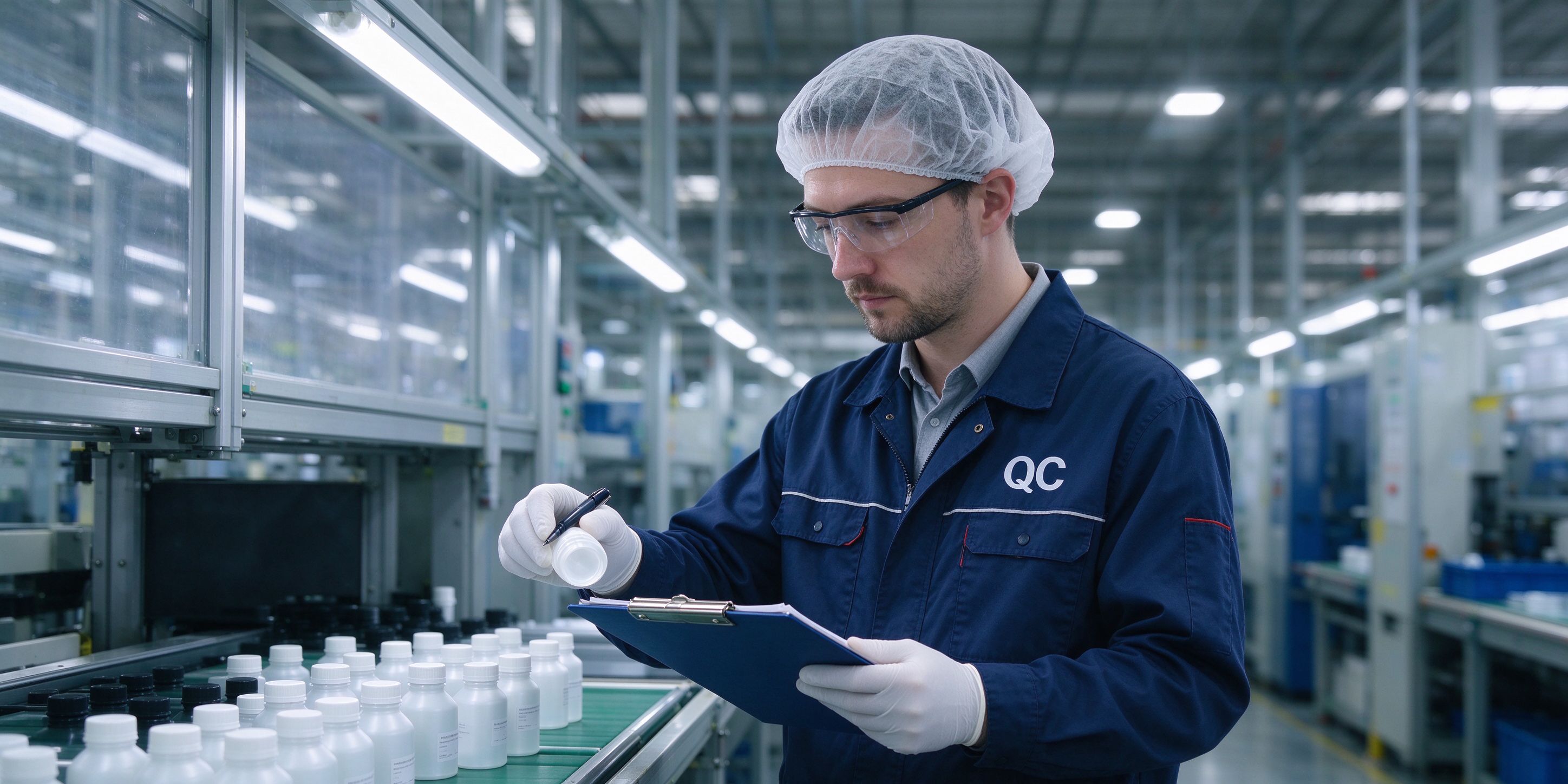Quality control inspection at factory